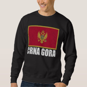 Sweatshirt Crna Gora Drapeau Grunge Souvenir Vintage Monténég