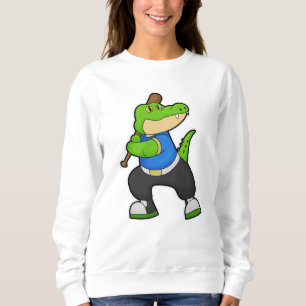 Sweatshirt Crocodile au baseball avec batte de baseball