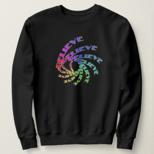 Sweatshirt -CROIRE Écrit dans des spirales multico