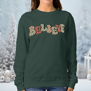 Sweatshirt Croyez Dark Green Christian Christmas Femmes