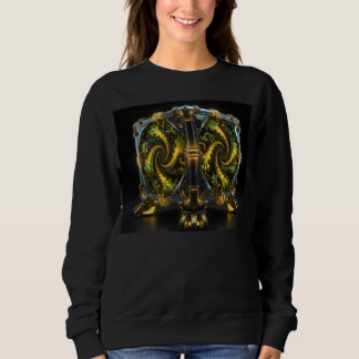 Sweatshirt Cube de Newton vert et jaune fractal