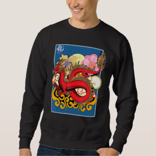 Sweatshirt Culture Dragon Japonaise Vintage Sakura Blossom Fl