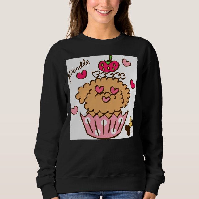 Sweatshirt Cupcake de caniche (Devant)