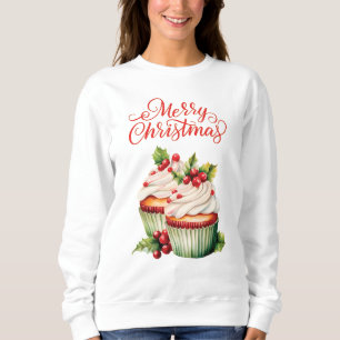 Sweatshirt Cupcake de Noël Holly Berry