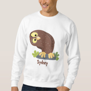 Sweatshirt Curieux et drôle dessin animé de chouette brune