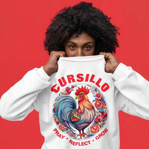Sweatshirt Cursillo Coq Coloré Priez Réfléchissez Grandissez