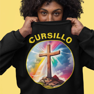 Sweatshirt Cursillo Croix en Bois avec Arc-en-Ciel et Nuages
