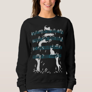 Sweatshirt Cute Cat Kitty Jouer de la musique Note