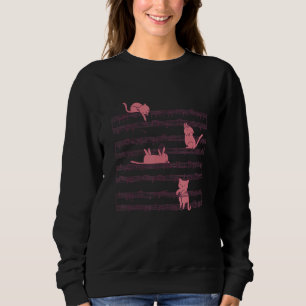 Sweatshirt Cute Cat Kitty Playing Music Note Clef