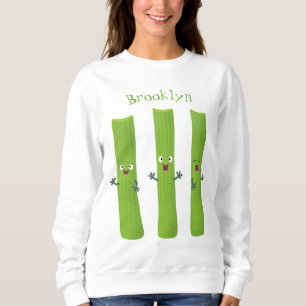 Sweatshirt Cute céleri bâtons trio caricature légumes