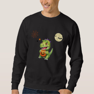 Sweatshirt Cute Dinosaur jouer tour citrouille pour traiter h