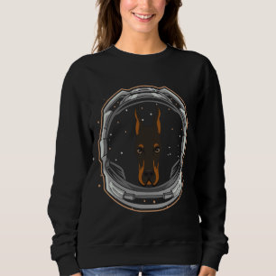 Sweatshirt Cute Doberman Astronaut Chien Dans L'Espace