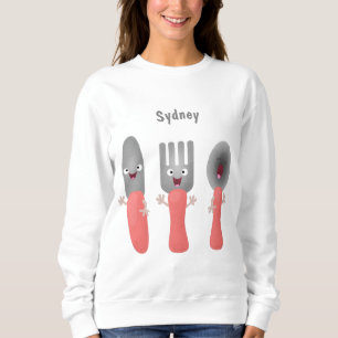 Sweatshirt Cute fourche couteau et cuillère dessin de couvert