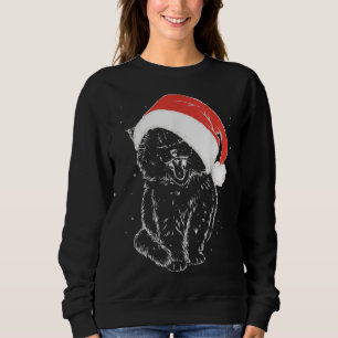 Sweatshirt Cute Kitty Père Noël Casquette Noël Chat Kitten Lo