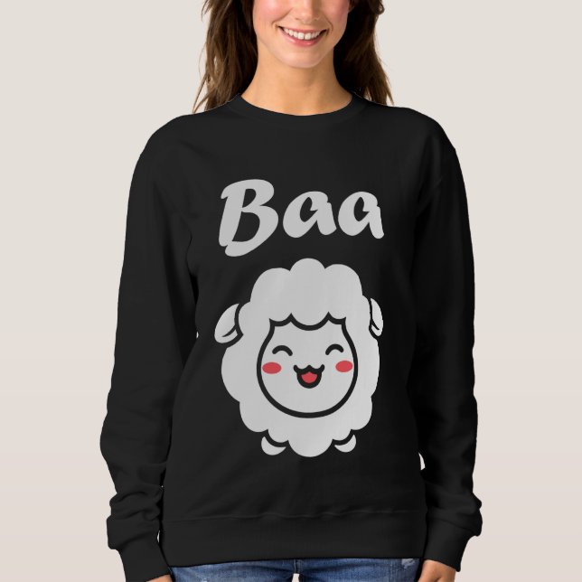 Sweatshirt Cute Little Sheep cite des animaux simples Baa She (Devant)