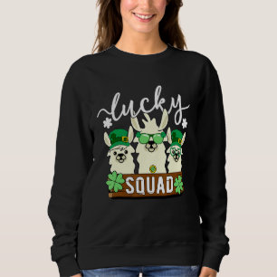 Sweatshirt Cute Llama Lucky Squad Alpaca équipage St patrick