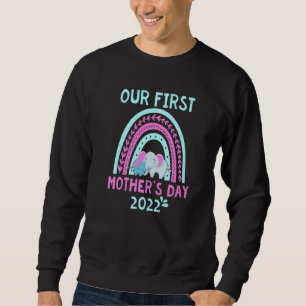 Sweatshirt Cute Our First Mother's Day 2022 Elephant Mom & Ba