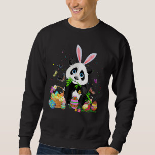 Sweatshirt Cute Panda Bunny Oeufs Chasse Oeuf Coloré Joyeux O