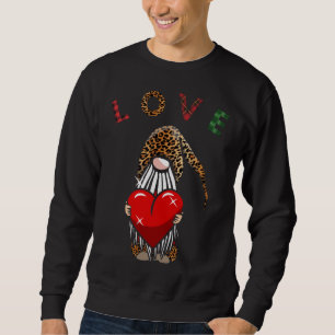 Sweatshirt Cute Tomte Valentine Gnome Leopard Laid Texte Ente