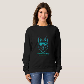 Sweatshirt Cyber Guardian Neon Dog Mascot - Tech Streetwear S