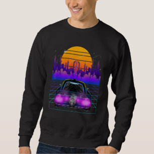 Sweatshirt Cyberpunk Voiture Vaporwave esthétique Outrun Retr