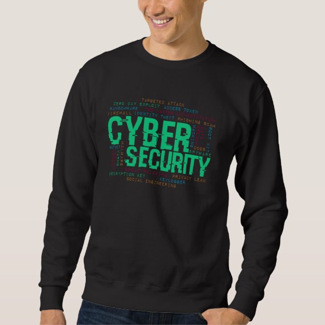 Sweatshirt Cybersécurité Word Cloud Hacker Codeurs d'ordinate (Devant)