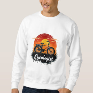 Sweatshirt Cycologiste Aventure à vélo : Tir graphique au cou
