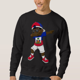 Sweatshirt Dabbing Boy Haïti Drapeau Enfants Dab Danse