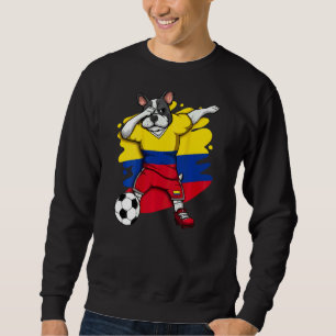 Sweatshirt Dabbing French Bulldog Colombia Fans de football J