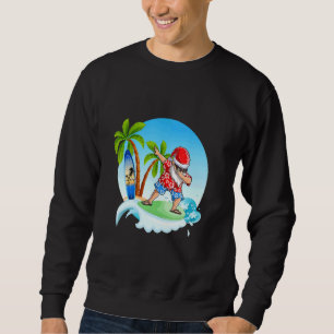 Sweatshirt Dabbing Santa Claus Surfant Noël Été À Ju