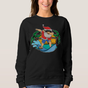 Sweatshirt Dabbing Santa Claus Surfant Noël Été À Ju