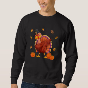 Sweatshirt Dabbing Turkey Thanksgiving Day For Boys Kids Men