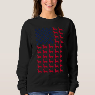 Sweatshirt Dachshund Chien Avec Drapeau Américain Américain 4