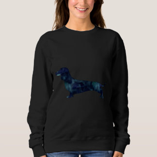 Sweatshirt Dachshund Chien noir Aquarelle Silhouette