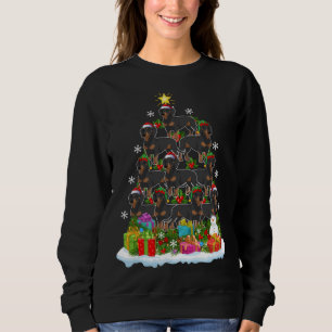 Sweatshirt Dachshund Chien Xmas Tree Lighting Père Noël Dachs