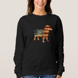 Sweatshirt Dachshund Drapeau Américain Pour La Fin Juillet In