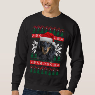 Sweatshirt Dachshund laide de Noël style de chandail Santa Ha