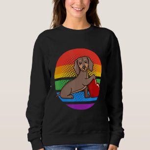 Sweatshirt Dachshund Love Lgbt Rainbow Heart Wiener Dog Adopt