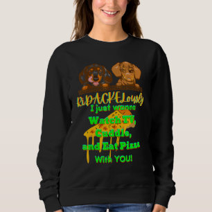 SWEATSHIRT DACHSHUND PET AMUSANT WIENER CHIEN TV CUDDDET ET M