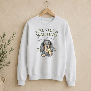 Sweatshirt Dachshund Weenies et Martinis Dessinés à la Main