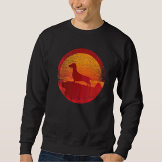 Sweatshirt Dachshund Wiener Doxen Chien Retro Sunset