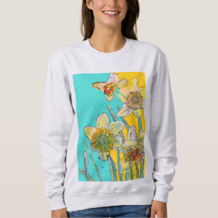 Sweatshirt Daffodil Aquarelle Fleurs d'art floral Peinture