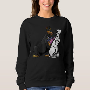 Sweatshirt Dalmatien Doberman Chien Cool Tatouage Artiste Tat