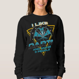 Sweatshirt Darts Board Vintage Retro 80s 90s I Like Darts And