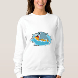 Sweatshirt Dauphin au surf avec Surfboard