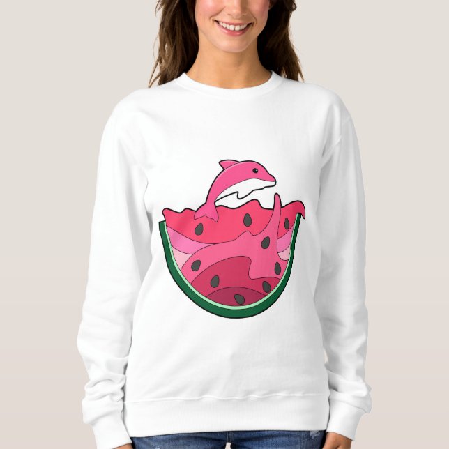 Sweatshirt Dauphin avec pastèque (Devant)