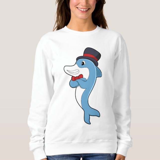 Sweatshirt Dauphin en tant que Gentleman avec Casquette (Devant)