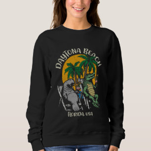 Sweatshirt Daytona Beach Florida USA Funny Manatee Alligator