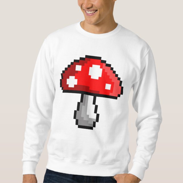 Sweatshirt de champignon de pixel (Devant)