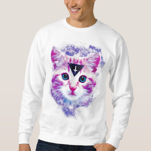 Sweatshirt de chaton de l'espace de triangle (Devant)